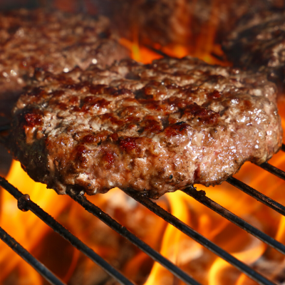 Memphis Griller beef burgers on bbq grill